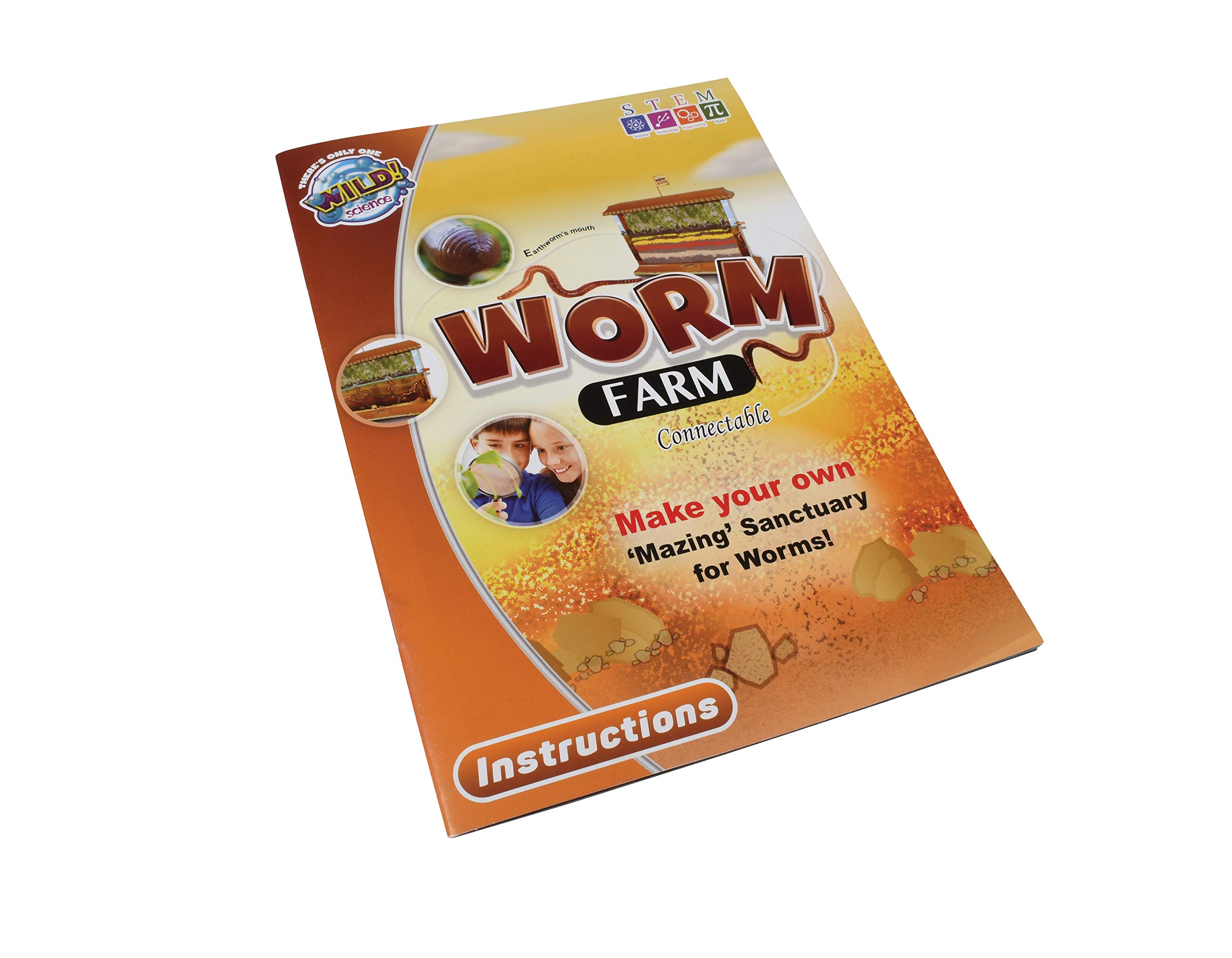 WILD! Science - WS27 Worm Farm - Ages 6+ - In Home Learning Science Kit - Easy Assembly - Worm Farm, Colored Sand, Accessories and Education & Instruction Booklet