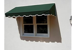 Easyawn Door and Window Sunbrella Canvas Awning / 5 Colors + 3 Sizes/Classic Awning / (Green 6 feet Wide)