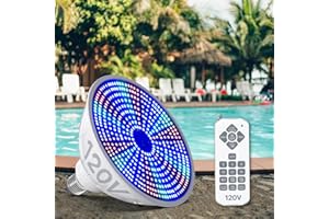 Litezone LED Pool Lights Bulb 40W with 17 Light Modes, 120V RGBW Pool Light for Inground Pools with Remote Control, 7000K Pools Lighting, E26 Replacement for Pentair Hayward 10" Pool Light Fixture