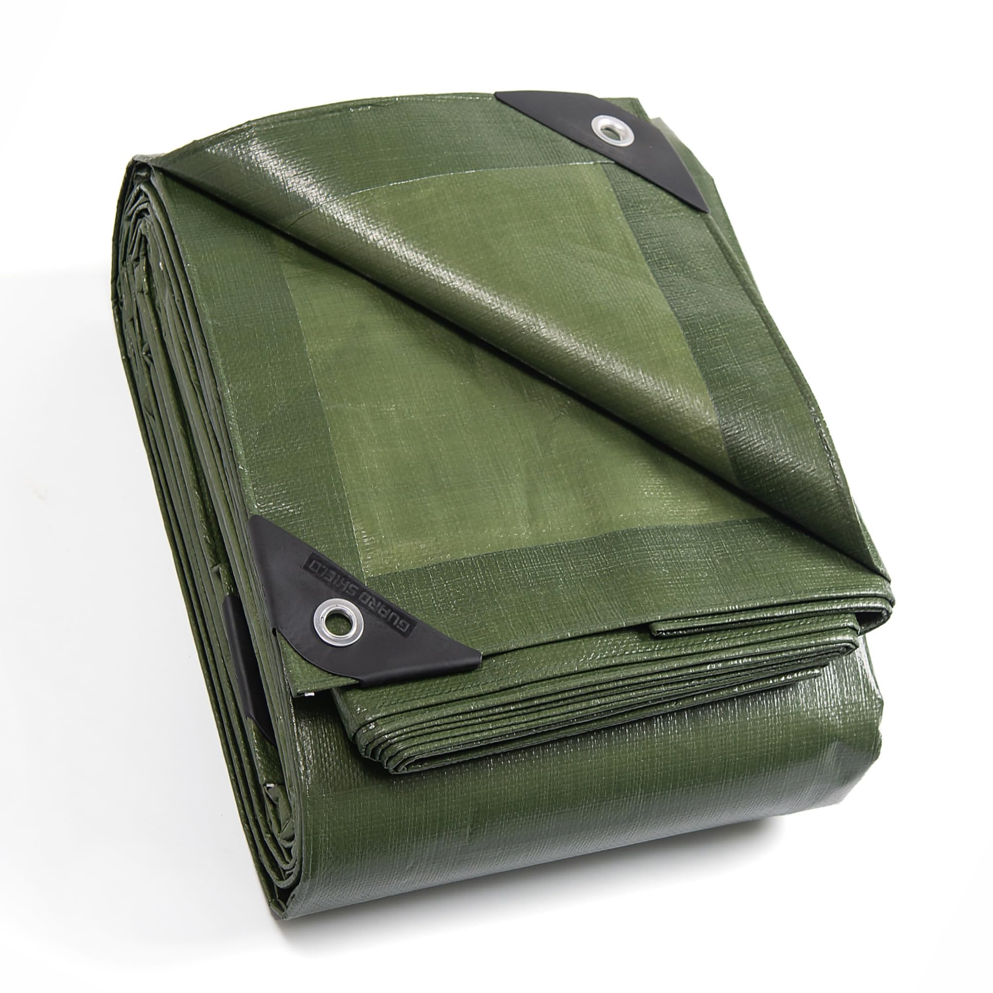 GUARD SHIELD Abdeckplane Gewebeplane mit Ösen 4 x 4 m 160 g/㎡ Grün Schutzplane Allzweckplane Wasserdicht, Reißfest, UV-stabilisiert, Schimmelresistent