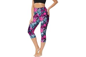 Deerose Swim Pants for Women Swim Capris High Waisted Sun Protection UPF 50+ Long Swimming Leggings Shorts