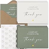 Beautiful Thank You Cards Set of 30 With Envelopes and Stickers - Modern Blank Cards For Personalized Notes - Perfect Bulk Stationary Set For All Occasions incl. Weddings, Business & Baby Showers