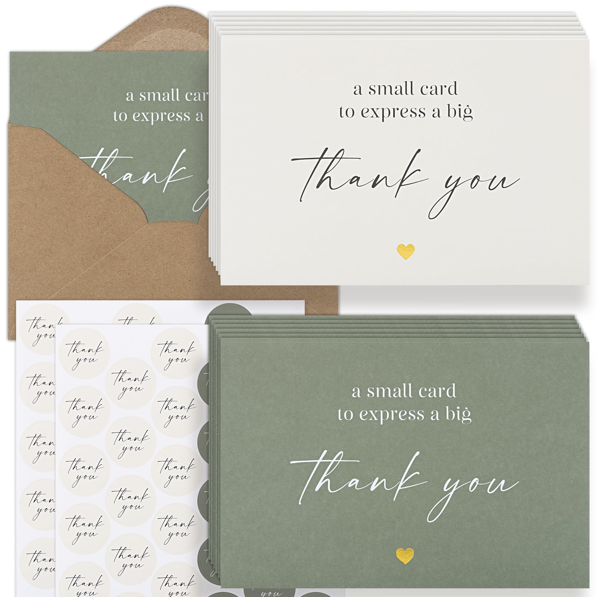 Photo 1 of ***ONLY ENVOLOPES***Beautiful Thank You Cards Set of 30 With Envelopes and Stickers - Modern Blank Cards For Personalized Notes - Perfect Bulk Stationary Set For All Occasions incl. Weddings, Business & Baby Showers