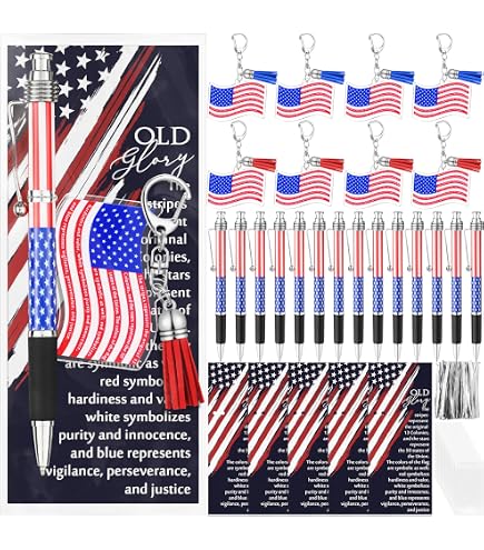 Veteranentag Geschenk-Set 250 Stück – Mit USA-Flaggen Pins, Stiften, Schlüsselanhängern & Karten