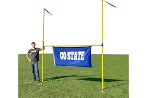 WAHII THE ORIGINAL 10 Foot Tall Giant Football Goal Post - Backyard, Tailgate Party, Flag Football - MADE IN USA Orange Wind Flags included