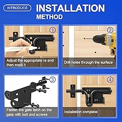 HTHOOOOOME Heavy Duty Slide Bolt Gate Latch with