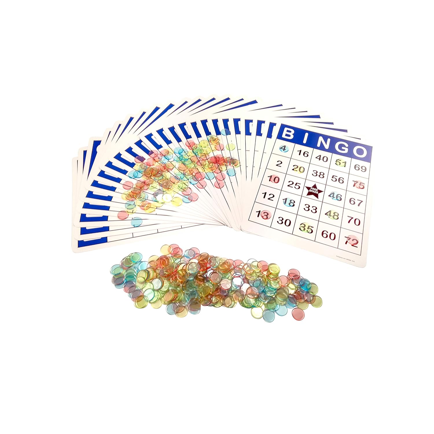 Bingo Supplies Reusable Laminated & Glossy Plus Clear 3/4 Bingo Chips Bingo Supplies Reusable