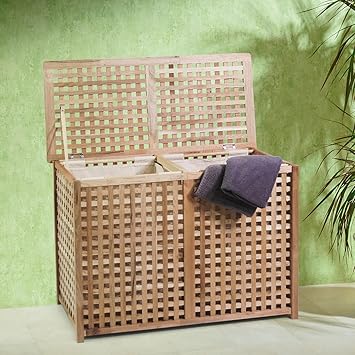 Merschbrock Trade GmbH Wäschebox, 2-Fach Walnussholz