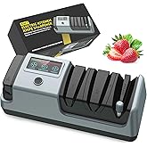 YOORLEAY 5 in 1 Electric Knife Sharpener-3 Rotational Speed Adjustable Electric Knife Sharpeners, Suitable for Straight Blade