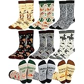 Skicuff 6 Pairs Western Crew Socks Horse Cowboy Boot Socks Cowgirl Casual Novelty Fun Gifts for Men Women Holiday Gifts