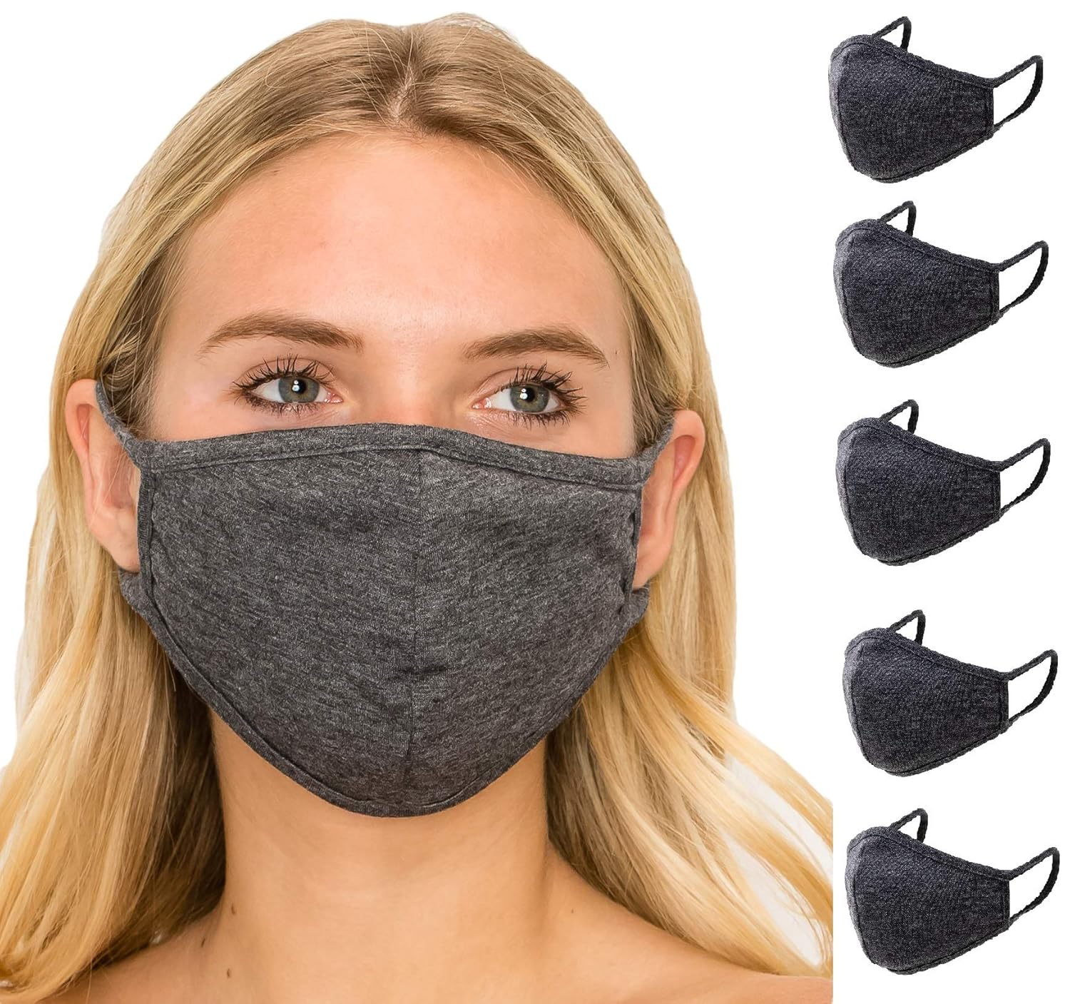 5 Pack USA Made Fabric Cloth Mouth Face Protect Cover Fashion Face_Mask Reusable Washable Breathable Bandana Balaclavas Anti Dust Women Men Unisex Adult