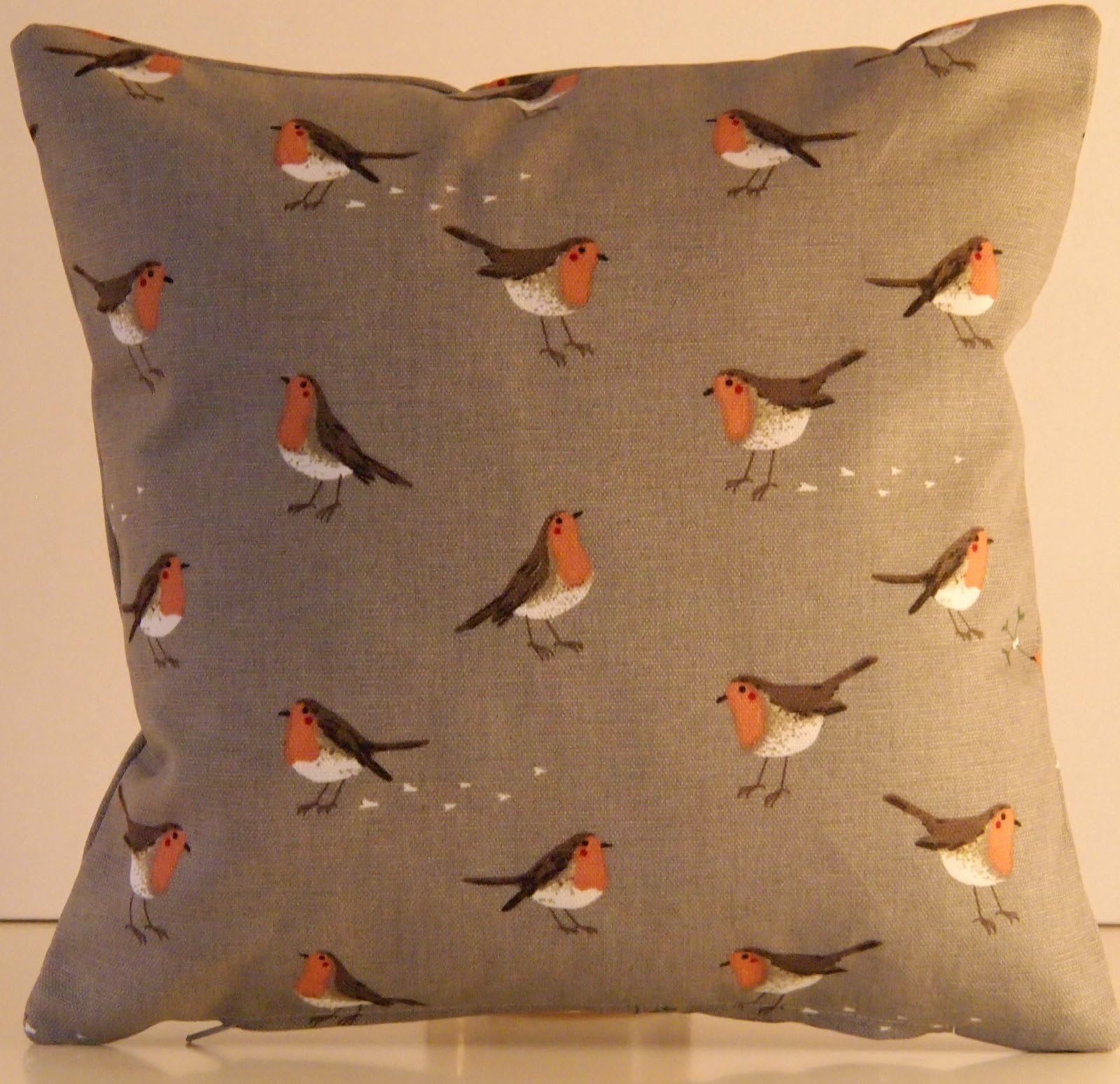 Jessica Anna Sophie Allport Robin and Mistletoe Fabric. 100% Cotton 12" /30cm Cushion Cover