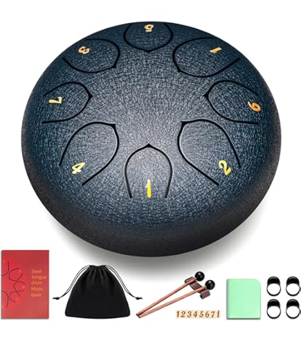 Tamburo Della Pioggia In Acciaio 6 Pollici 8 Note - Con Accessori, Per Meditazione E Musica - Foto 7