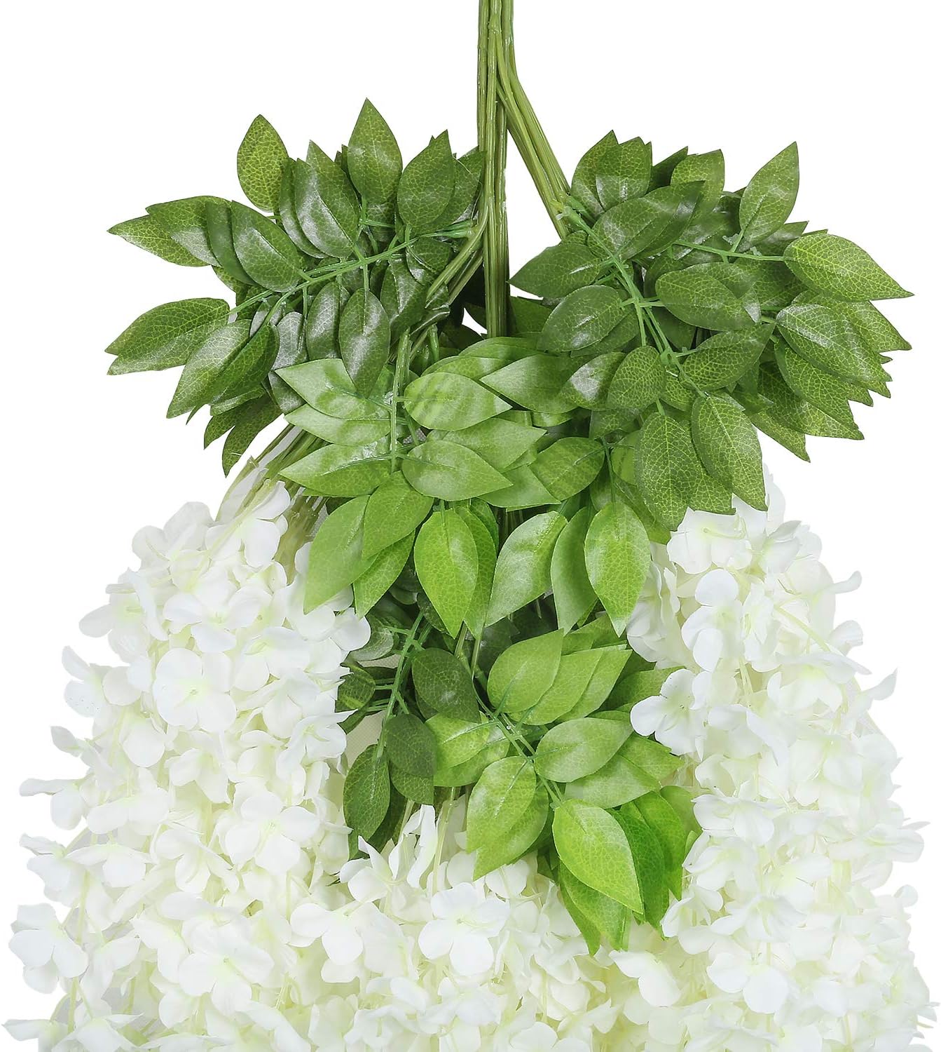 U'Artlines 24 Pack 3.6 Feet/Piece Artificial Fake Wisteria Vine Ratta Hanging Garland Silk Flowers Home Party Wedding Decor (24, White) - Image 4