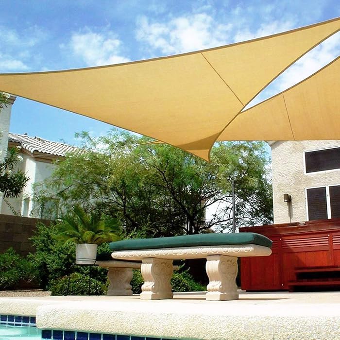 Shade&Beyond Triangle Sun Shade Sail 16' x 16' x 16' Canopy Sand for Patio Garden Yard Deck Pergola