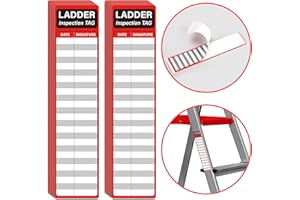 YHNTGB 120Pcs Ladder Inspection Stickers Self Adhesive Safety Maintenance Labels for Industrial Commercial Public or Private Environments 8.5 X 2 Inch Red
