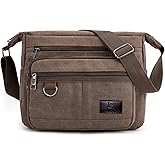 Rfid Crossbody Messenger Bag with Water Bottle Holders, 13 inch Laptop Shoulder Bag, Sling Satchel Purse w/Built-in Wallet