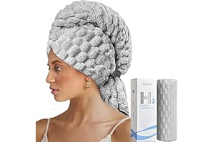 Umisleep Microfiber Towel for Hair, 40" x 30" Extra Large Anti Frizz Hair Towel for Women Long, Curly, Thick Hair, Ultra Soft Hair Drying Towel Wrap, Super Absorbent Hair Turban for Wet Hair, Grey