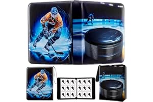 YDEPLVEO Hockey Card Binder with Sleeves, 900 Pocket Hockey Card Holder for Trading Cards, 9 Pocket with 50 Removable Sleeves Zipper Book Folder Collector Album 3 Ring Binder Organizer Storage Kids Gift