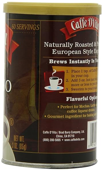 CAFFE D’VITA ESPRESSO, 3-OUNCE CANS (PACK OF 6)