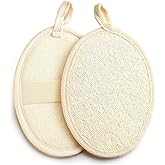 Natura Fluxus Natural Loofah Sponge - Exfoliating Body Scrubber for Shower & Bath, Biodegradable & Gentle for Face Body Women Men,Exfoliating Washcloth Alternative (2 Count, 1 Pack)