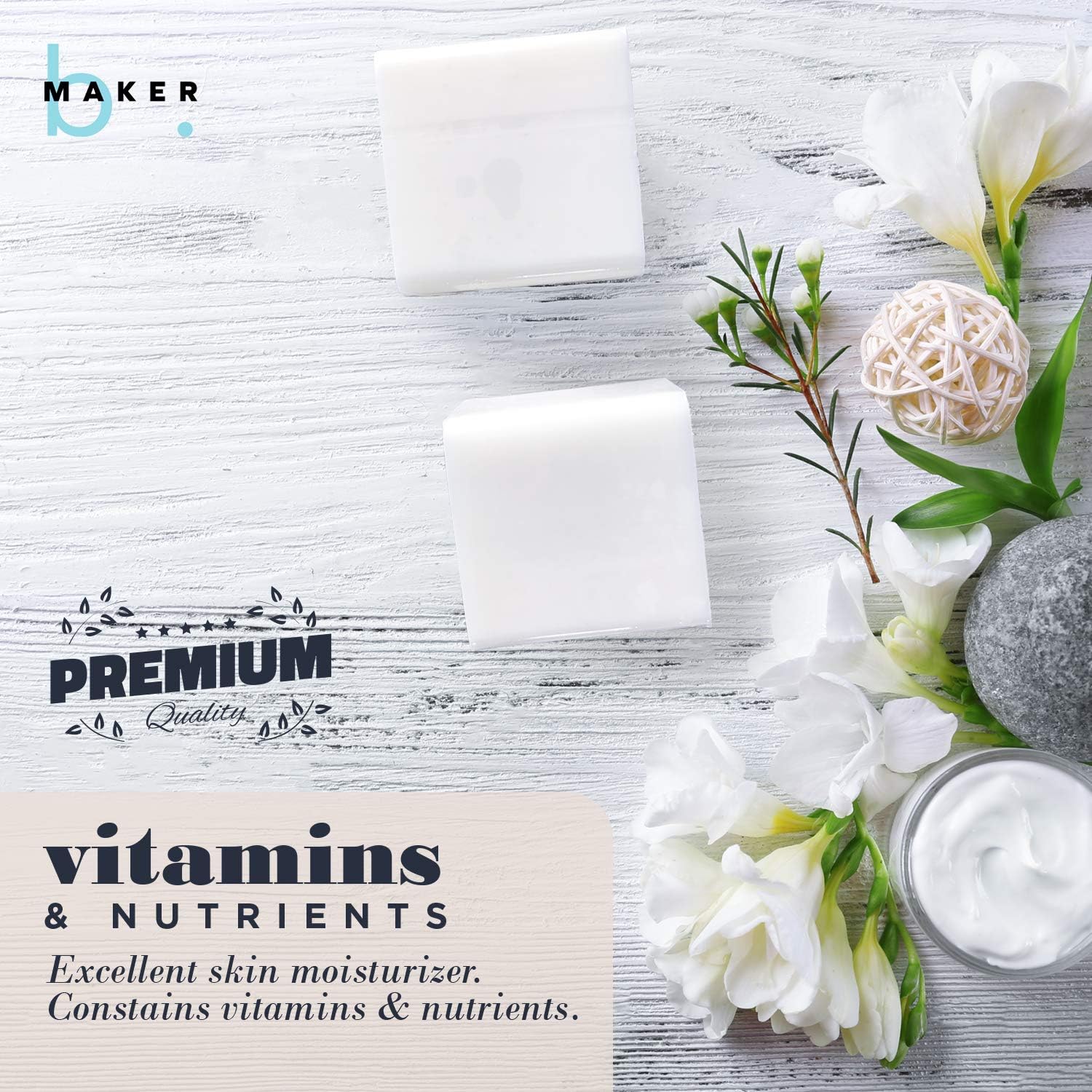 bMAKER All-Natural Goats Milk Melt and Pour Soap Base (2lb Blocks) - Moisturizing and Nourishing M&P Base Soap Making Supplies - Suitable for Sensitive or Dry Skin: Arts, Crafts & Sewing