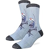 Good Luck Sock Men's Samurai Sushi Fish Crew Socks, Shoe size 8-13, Blue