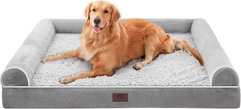WESTERN HOME Large Orthopedic Dog Bed with Washable Cover Grey 127 x 91 cm