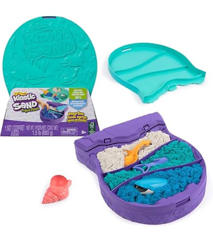 National Geographic Sabbia Cinetica Verde 900g - Kit Creativo Con 6 Stampini E Vassoio Per Bambini - Giocattolo STEM - 3