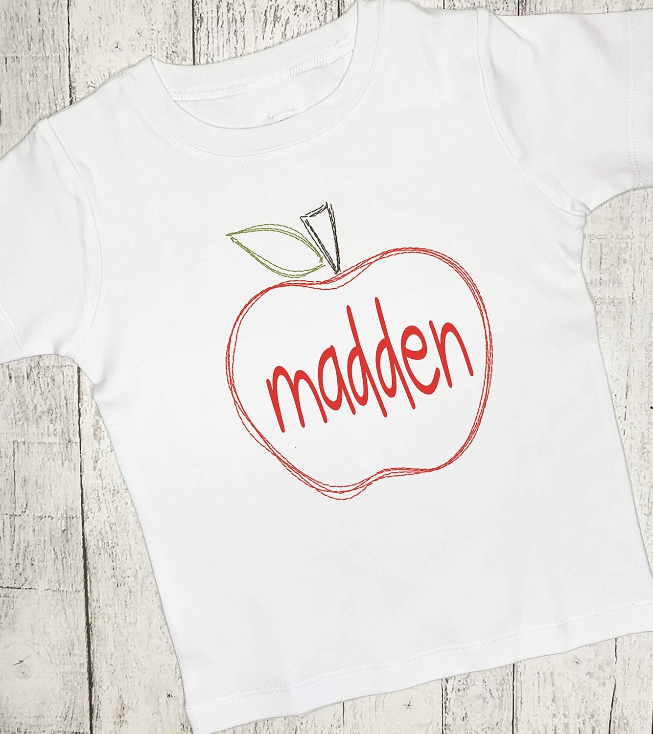 Personalized Back to School Apple Tee Shirt Handmade
