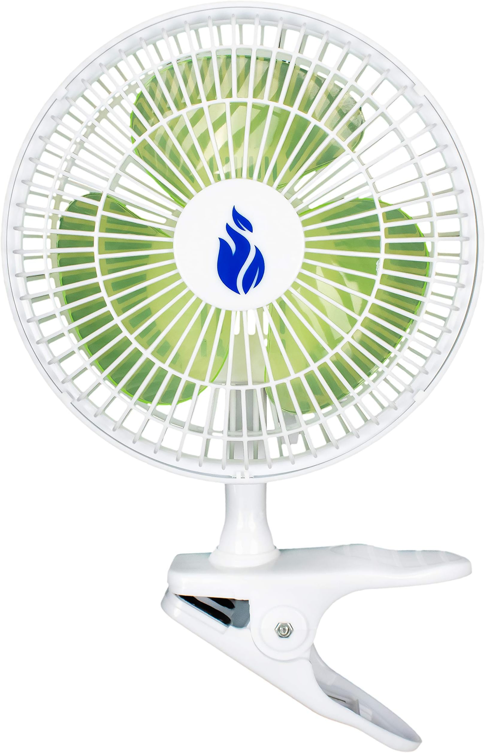 Hydrobay 6" Clamp On Table-Top & Clip Fan Two Quiet Speeds - Ideal For The Home, Office, Dorm, Work