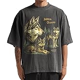 Washed Shaka Wear Drop Shoulder 7.5 oz Heavyweight Graphic Tshirt Vintage Thick Boxy & Oversized Baggy Fit