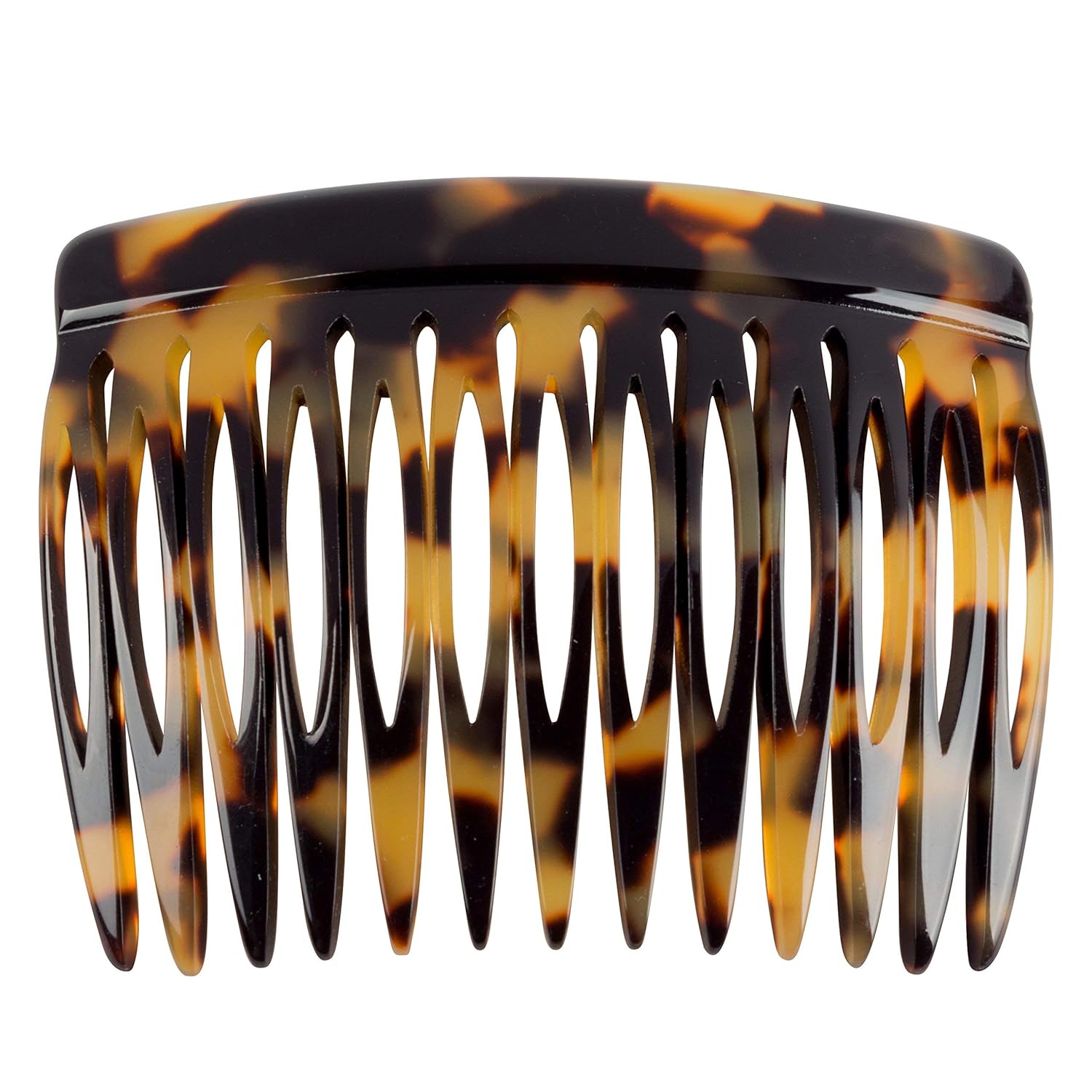Charles J. Wahba Side Comb (Paired) - 13 Teeth (Mock Tortoise Color) Handmade in France : Decorative Hair Combs : Beauty