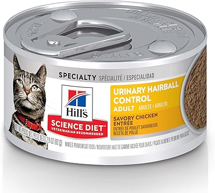 Hill S Science Diet Nourriture Urinaire Pour Chat Adulte Controle De La Boule De Poils Salee Au Poulet 2 G Lot De 24 Amazon Ca Animalerie