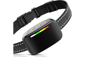 Kiuluta Dog Bark Collar for Large Medium Small Dogs Automatic Anti Barking Collar Dog Training with Beep Vibration Shock Stop Barking Control Devices IP67 Waterproof (Black)