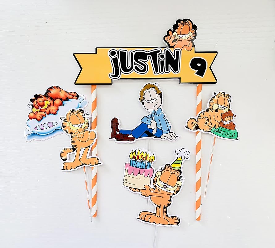 Amazon.com: Personalized Garfield the Cat Themed Cake Topper: Handmade