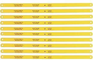 ACXMKEX 12" Bi-Metal Hacksaw Blades,24 TPI,32 TPI, 10pack - Replacement High Speed Steel Safe Flex Hacksaw Frame Blade,HB2432-5