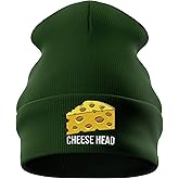 Cheesehead Beanie Hat for Men Women, Unisex Green Bay Hat, Funny Gifts Cheese Game Day