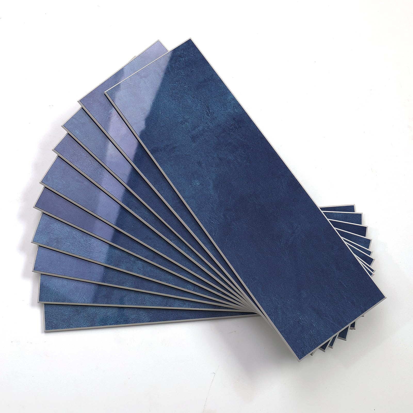 Photo 1 of Tilingview 30 PCS Peel and Stick Backsplash Tile for Kitchen/Bathroom/Living Room, 3"x 9" Self-Adhesive Subway Tile for Backsplash, Imitation Glazed Tiles/Handmade Tiles (Glossy Navy Blue)
