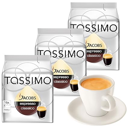 Tassimo T-Discs Jacobs Espresso, 3er Pack + Original Espresso-Tasse& Untertasse von Könitz