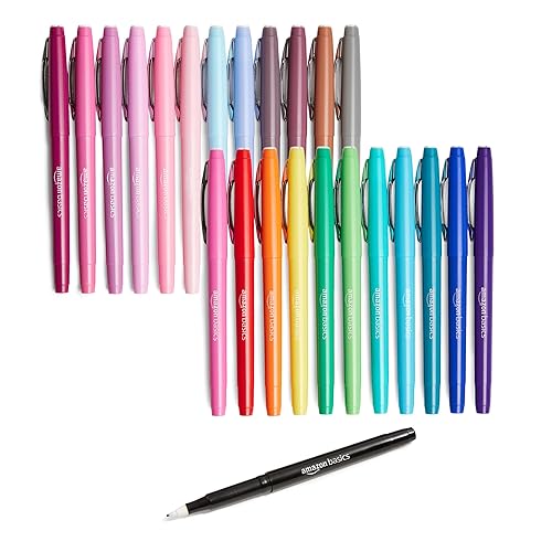 Amazon Basics Felt Tip Marker Pens, 24-Pack, Multicolor
