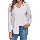 Atnlewhi Women's Button Down Striped Shirts Long Sleeve Office Formal Casual Work Blouses Tops