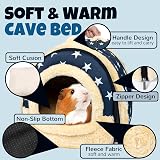 Pantula Warm Guinea Pig Bed House Cave Cozy Hideout Blue Star view 3