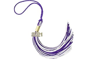 TASSEL DEPOT 2021 Purple/White Graduation Tassel - Every School Color Available -Made in USA