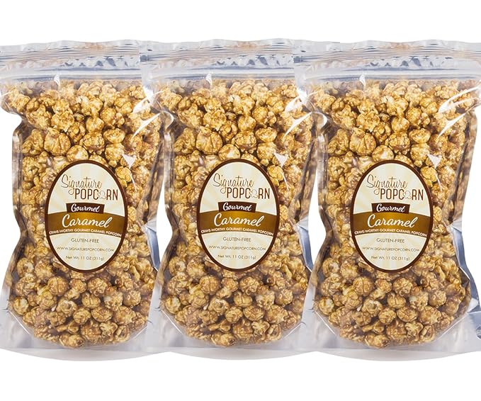 Signature Popcorn Large Resealable Bags of Gourmet Caramel