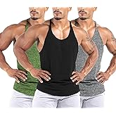 Men's Bodybuilding Stringer Tank Tops Workout Gym Shirt Y-Back Muscle Fitness Athletic Stretch Quick Dry Top