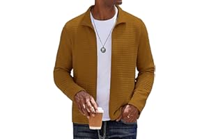 COOFANDY Men's Lightweight Varsity Jacket Casual Bomber Jackets Waffle Zip Up Coat with Pocket