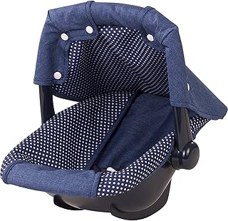 Götz 3402941 Puppen Babytrage &amp; Autositz Denim &amp; Spots (36 x 40 x 29 cm) - Puppentrage für alle Babypuppen von 30 cm bis 46 cm und Stehpuppen von 45 cm bis 50 cm
