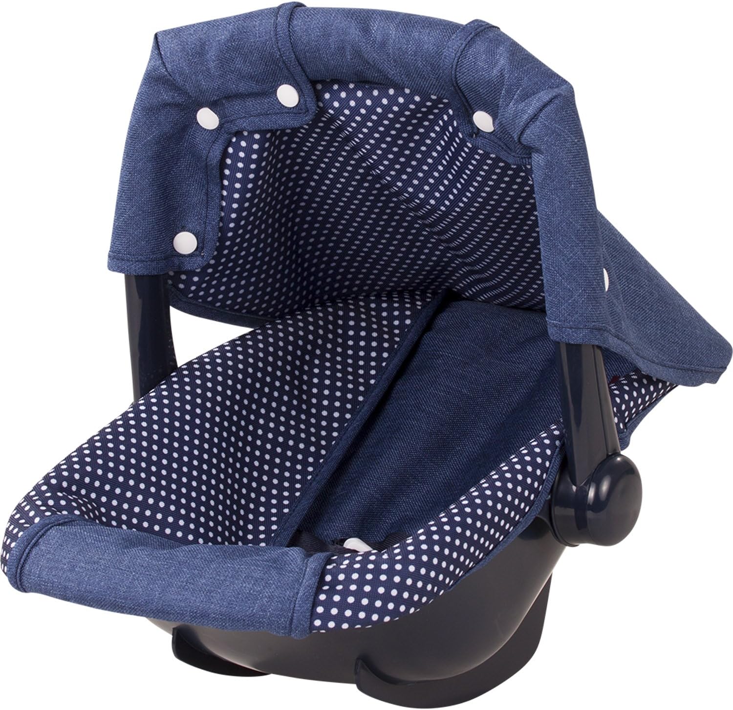 Götz 3402941 Puppen Babytrage &amp; Autositz Denim &amp; Spots (36 x 40 x 29 cm) - Puppentrage für alle Babypuppen von 30 cm bis 46 cm und Stehpuppen von 45 cm bis 50 cm