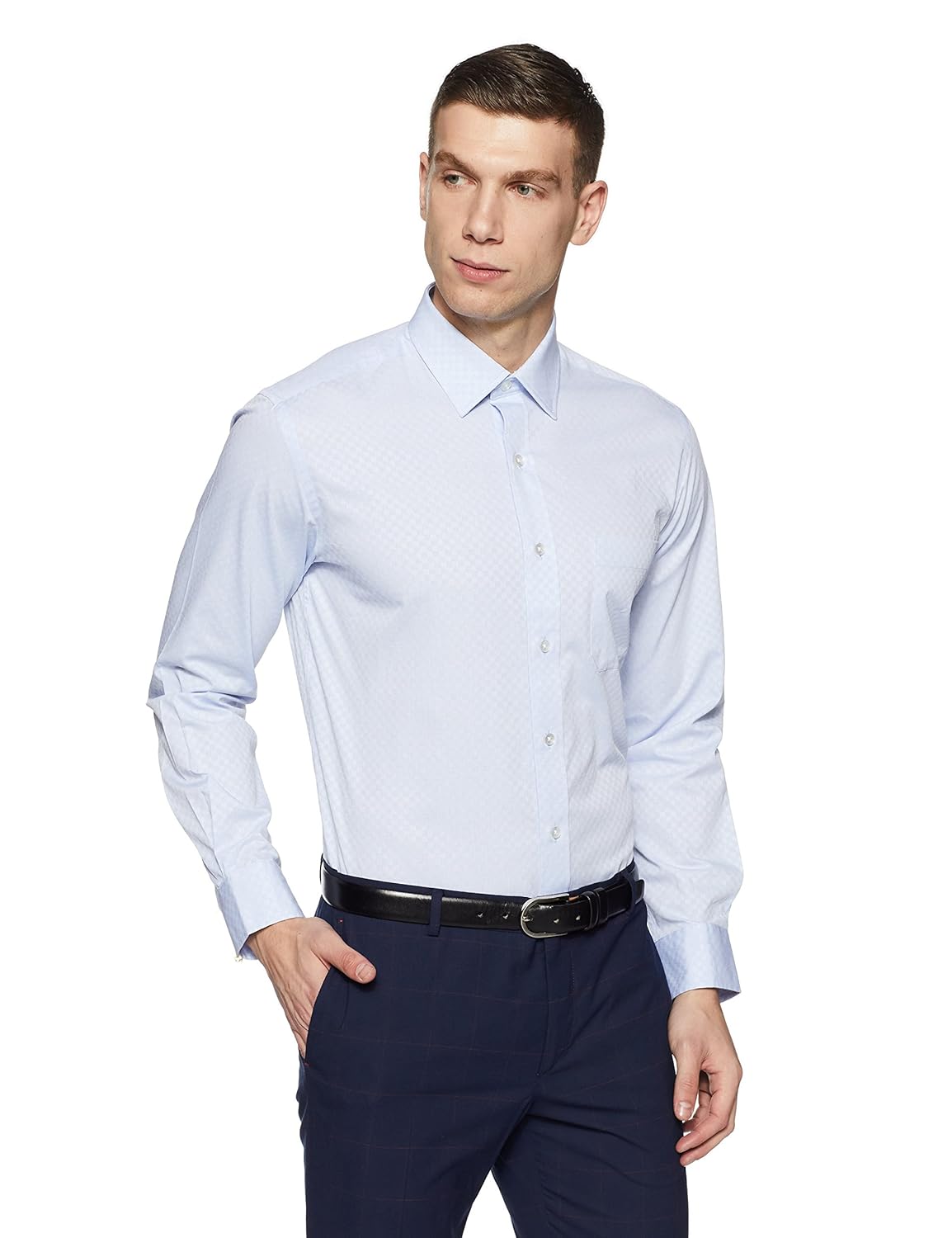 arrow men's checkered regular fit cotton formal shirt